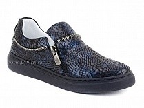 295-114(31-36) Миниколор (Minicolor), туфли детские ортопедические профилактические, кожа, синий крокодил в Самаре
