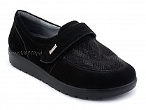 231115 Сурсил-Орто (Sursil-Ortho), туфли для взрослых, черные, кожа, стрейч ткань, полнота 6 в Самаре