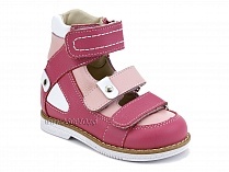 25011-19 Тапибу (Tapiboo), туфли детские ортопедические с высоким берцем, кожа, розовый, белый 