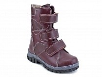 207б (21-30) Аквелла (Akwella), ботинки зимние ортопедические с высоким берцем, натуральная шерсть, кожа, бордовый в Самаре