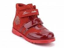 121-106,46 Тотто (Totto), ботинки детские ортопедические профилактические, байка, кожа, красный. в Самаре