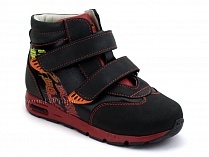 092-11 Бос (Bos), ботинки детские ортопедические профилактические, не утепленные, кожа, нубук, черный, красный в Самаре