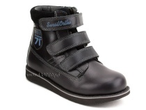 23-253 Сурсил (Sursil-Ortho), ботинки детские ортопедические с высоким берцем, кожа, нубук, черный в Самаре