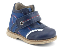 202-3 Твики (Twiki), ботинки демисезонные детские ортопедические профилактические на флисе, флис, кожа, нубук, синий в Самаре