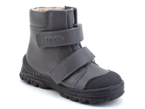 3381-721 Тотто (Totto), ботинки детские утепленные ортопедические профилактические, байка, кожа, серый в Самаре