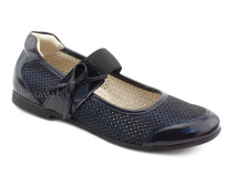 0015-500-0076 (37-40) Джойшуз (Djoyshoes), туфли Подростковые ортопедические профилактические, кожа перфорированная, темно-синий  в Самаре