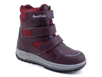 А45-132 Сурсил (Sursil-Ortho), ботинки подростковые зимние ортопедические с высоким берцем, натуральныя шерсть, кожа, бордовый в Самаре