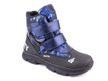 2542-25МК (37-40) Миниколор (Minicolor), ботинки зимние подростковые ортопедические профилактические, мембрана, кожа, натуральный мех, синий, черный в Самаре