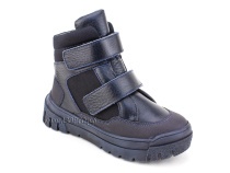 35141Ш ШагоВита (Shagovita), ботинки детские зимние ортопедические профилактические, кожа, текстиль,  шерсть, темно-синий в Самаре