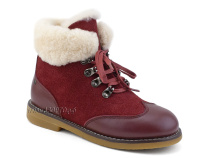 А44-071-3 Сурсил (Sursil-Ortho), ботинки детские ортопедические профилактичские, зимние, натуральный мех, замша, кожа, бордовый в Самаре