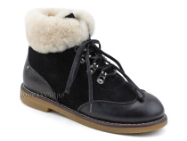 А44-071-2 Сурсил (Sursil-Ortho), ботинки детские ортопедические профилактичские, зимние, натуральный мех, замша, кожа, черный в Самаре