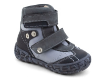 238-21,111,11 Тотто (Totto), ботинки демисезонные утепленные, байка, кожа, серый, черный в Самаре