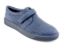 Туфли школьные ортопедические профилактическиеТотто (Totto) 30024/1-22, натуральная перфорированная кожа, синий в Самаре