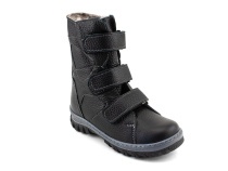 207ч (26-30) Аквелла (Akwella), ботинки зимние ортопедические с высоким берцем, натуральная шерсть, кожа, черный в Самаре