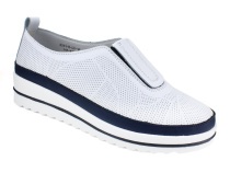 K231-R-LX-16-A (41-43) Кумфо (Kumfo) туфли для взрослых, перфорированная кожа, белый, синий в Самаре