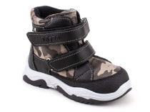 127-Н1-408,121 Тотто (Totto), ботинки демисезонные утепленные, байка, кожа, бежевый, черный, милитари в Самаре