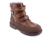204-52 (26-30) Бос (Bos), ботинки детские демисезонные ортопедические профилактические, байка, кожа, коричневый в Самаре